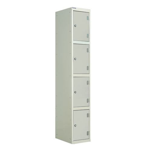 Laminate Door Lockers Light Grey Door  - Wet Area 1800.300.450 - 4 Compartment