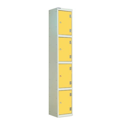 Laminate Door Lockers Yellow Door  - Wet Area 1800.300.450 - 4 Compartment