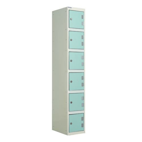 Laminate Door Lockers Light Green Door  - Wet Area 1800.300.450 - 6 Compartment