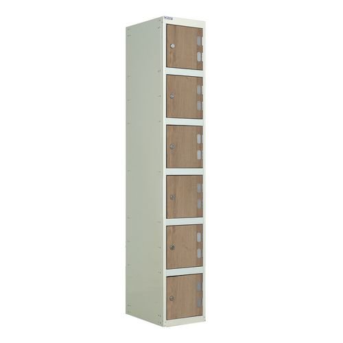 Laminate Door Lockers Oak Door  - Wet Area 1800.300.450 - 6 Compartment