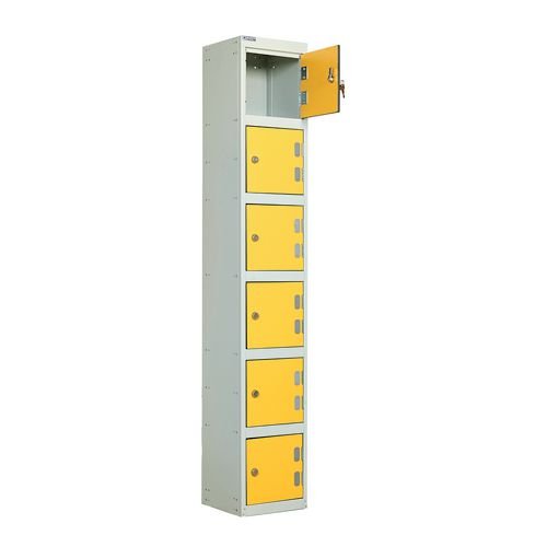 Laminate Door Lockers Yellow Door  - Wet Area 1800.300.450 - 6 Compartment
