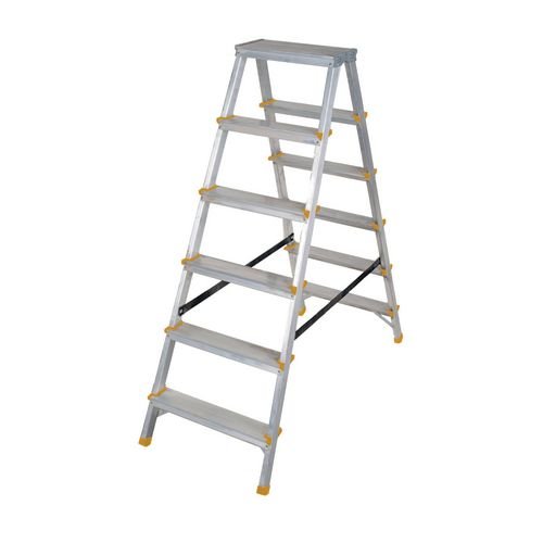 Double Sided Aluminium Step, 6 Tread, En131 150Kg Capacity
