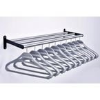 Wall Mounted Coat Rack with 10 Silver-grey Polypropylene Hangers