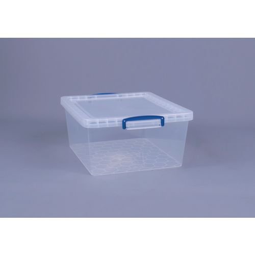 Nestable clear Really Useful Box® containers