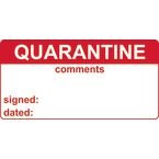 Quarantine & Comments- Labels (50 X 25 mm Roll of 250)