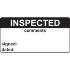 Inspected & Comments- Labels (50 X 25 mm Roll of 250)
