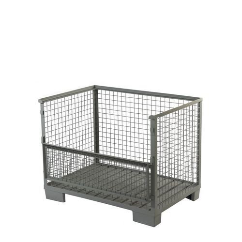 Steel pallet cages with half drop gate