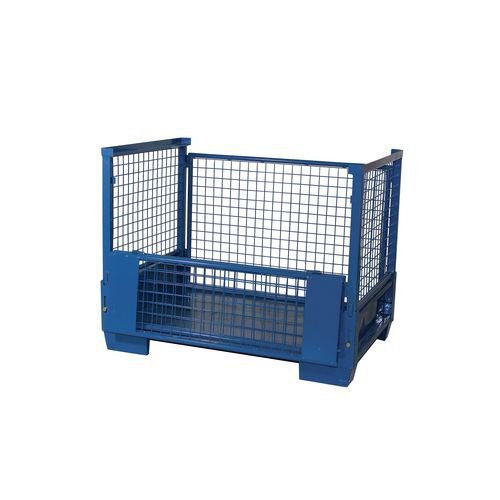 Collapsible steel pallet cage with removable gate