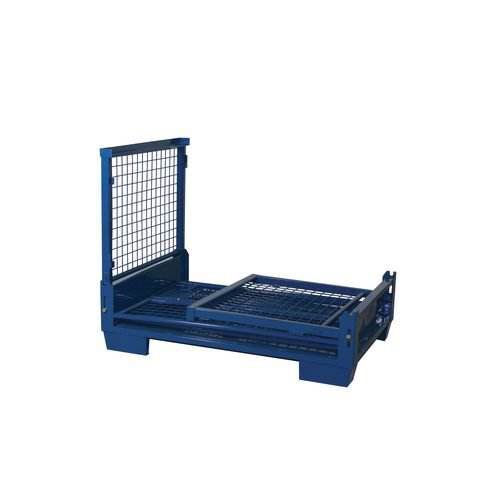 Collapsible steel pallet cage with removable gate