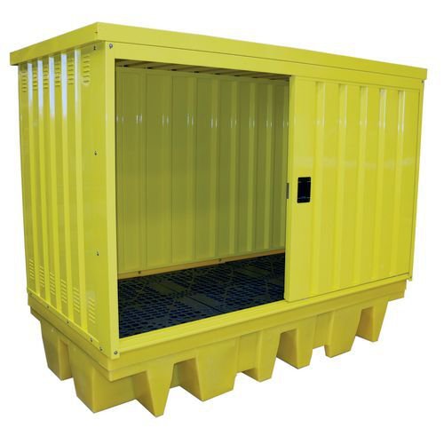 2 IBC or 8 drum covered spill pallet