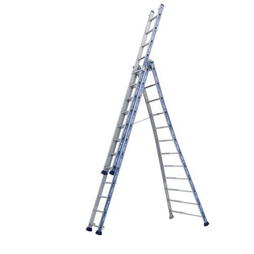 Heavy duty combination ladders with splayed base