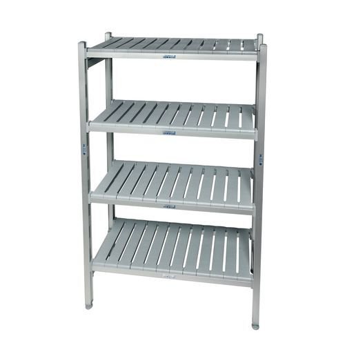 Flexible polymer shelving starter bays