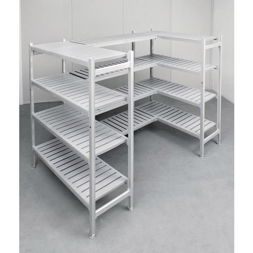 Flexible polymer shelving starter bays