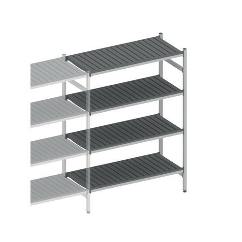 Flexible polymer shelving add on bays