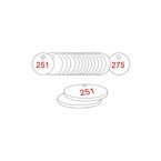 27 mm Dia. Traffolitetags - Red / White (251 to 275)