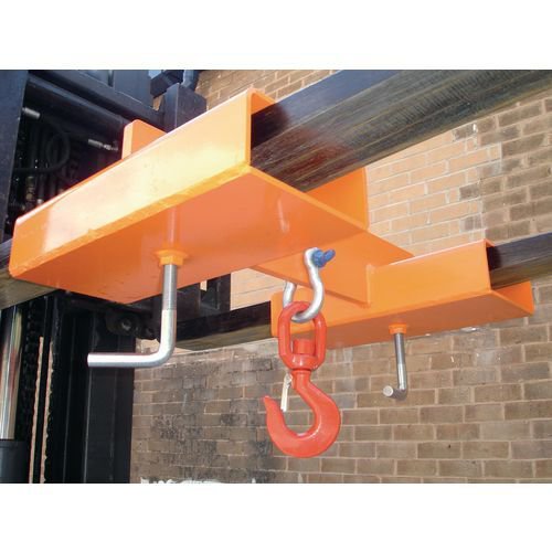 Heavy duty forklift mounted crane hooks