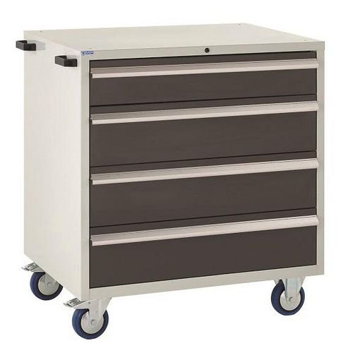 Mobile Euroslide 4 Drawer 1X150mm, 3X200mm - Dark Grey