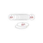 33 mm Dia. Traffolitetags - Red / White (201 to 225)
