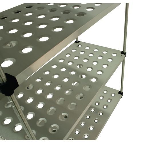 Perforated stainless steel shelving