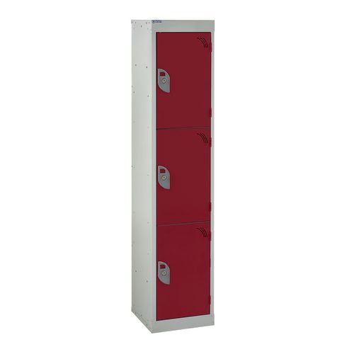 School Locker 1380.300.300 3 Compartment Red