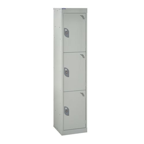 School Locker 1380.300.450 3 Compartment Light Grey