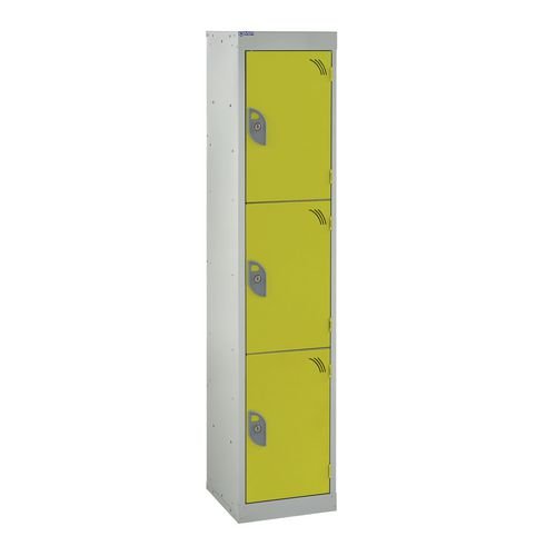School Locker 1380.380.380 3 Compartment Yellow