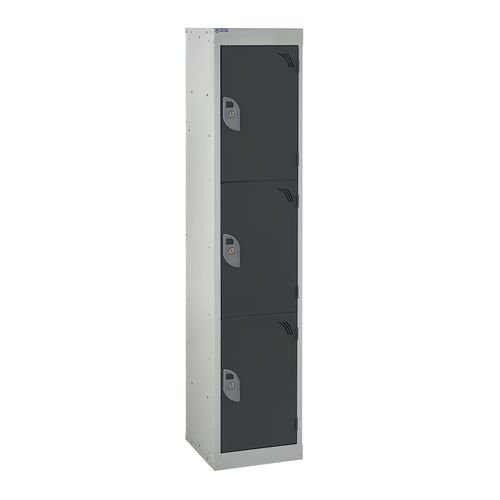 School Locker 1380.380.380 3 Compartment Dark Grey