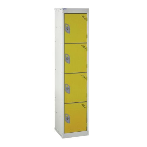 School Locker 1380.380.380 4 Compartment Yellow