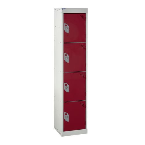 School Locker 1380.380.380 4 Compartment Red