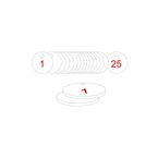 38 mm Dia. Traffolitetags - Red / White (1 to 25)