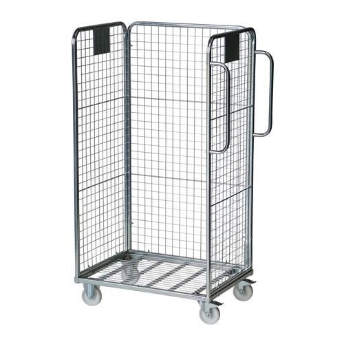 Order picking and stock trolley, 3-sided