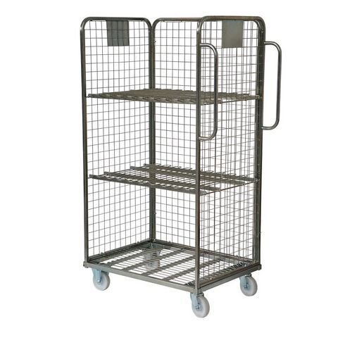 Order picking and stock trolley, 3-sided