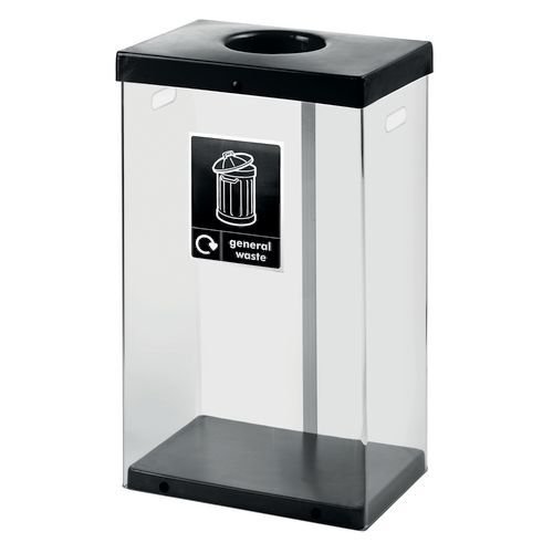 Clear body recycling bin