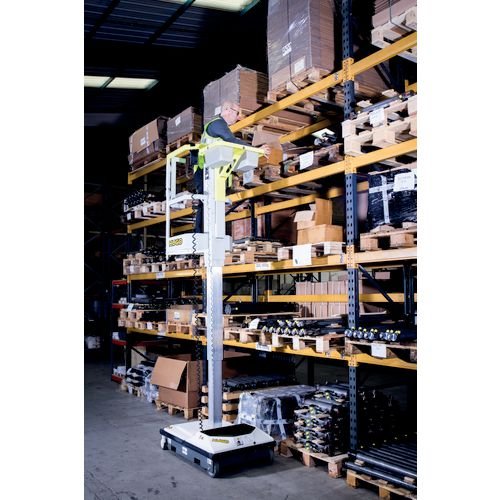 Access Platform - Manual Push Around, 4.2M Working Height, With Acrylic Shelf