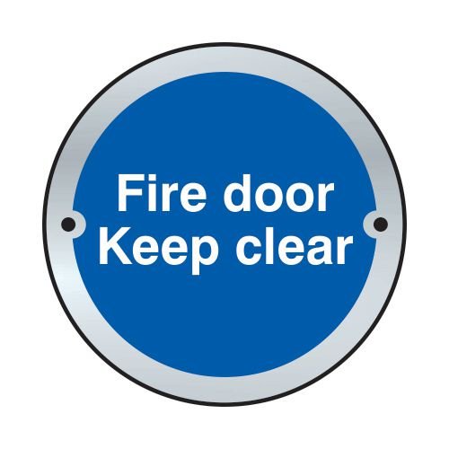 Fire Door Keep Clear Door Disc - Sss (75mm Dia)