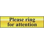 Please Ring for Attention- Pol (200 X 50 Mm)