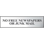No Free Newspapers Orjunk Mail - Chr (200 X 50 Mm)