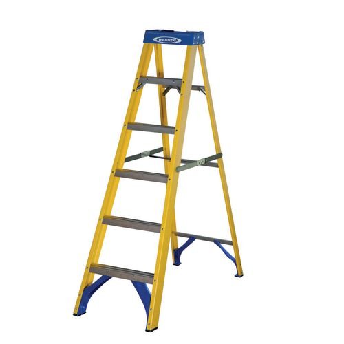 Fibreglass Swingback Step Ladder, 6 Tread, En-131 Professional