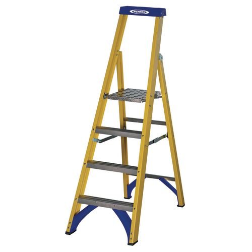 Fibreglass Platform Step Ladder, 4 Tread, En-131 Professional
