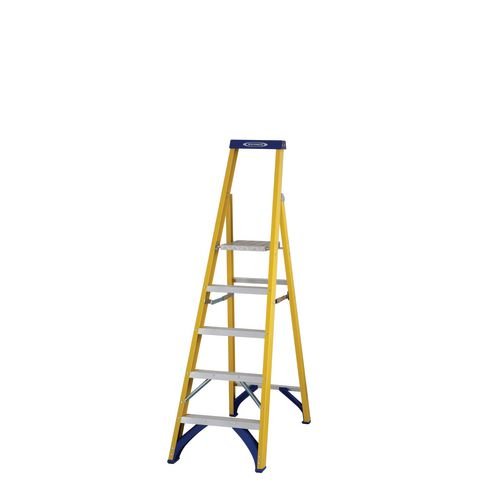 Fibreglass Platform Step Ladder, 5 Tread, En-131 Professional