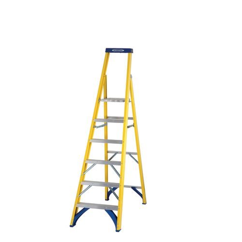 Fibreglass Platform Step Ladder, 6 Tread, En-131 Professional