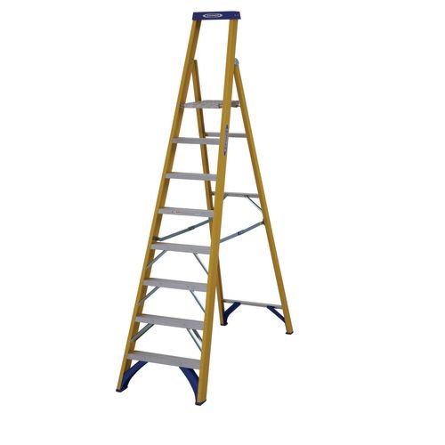 Fibreglass Platform Step Ladder, 8 Tread, En-131 Professional