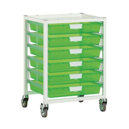 Premium white racks with transparent trays - Mobile A3 racks