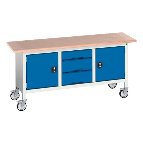 Verso Mobile Storage Bench  1750mm Long With 3 Drawers & 2 Cupboards