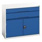 Verso Static Drawer Cabinet H Xw X D 900 X 1050 X 550 with 2 Drawers & Cupboard