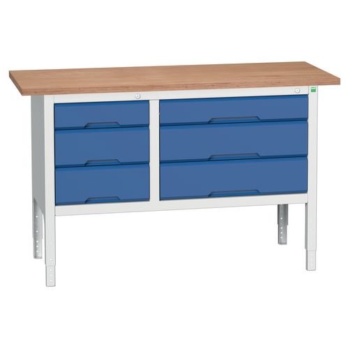 Verso Static Storage Bench 1500mm Long With 6 Drawers