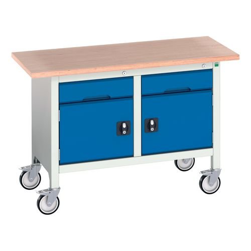 Verso Mobile Storage Bench  1250mm Long With 2 Drawers & 2 Cupboards