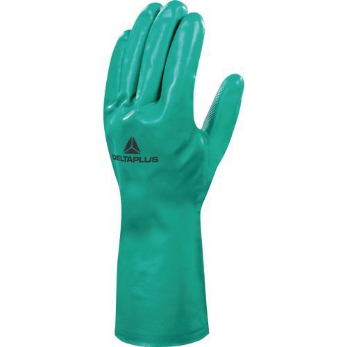 Nitrile flock lined chemical gloves