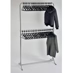 Two Tier Static Coatrack C/w 40 Black Coat Hangers