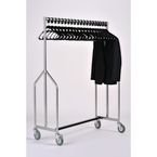 Heavy Duty Garmentrail C/w 20 Black Coat Hangers